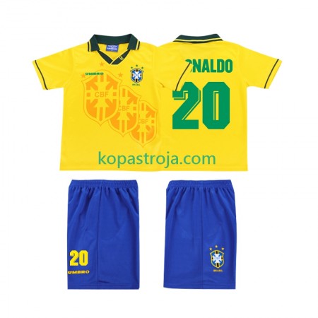 Billiga Fotbollströjor Brasilien RONALDO 20 Retro Barn Hemma tröja 1994 Kortärmad